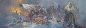 A collection of paintings depicting moments in history and the people and places of an earlier time